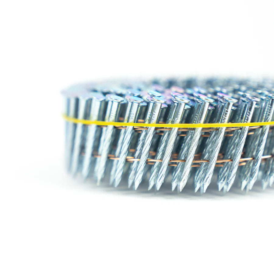 15° Wire Collated Hardened Coil Nails – Screw Shank
